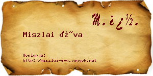Miszlai Éva névjegykártya